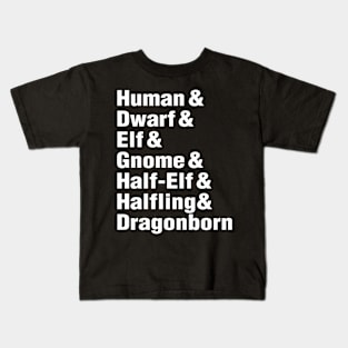 D20 Race List Kids T-Shirt